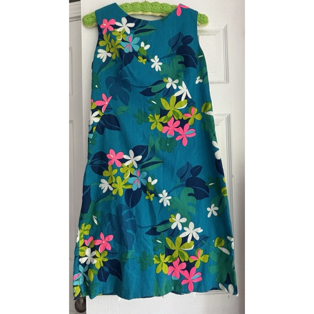 Kamehameha Hawaii True Vintage No Size Dress Sleeveless Bright Floral Waterfall